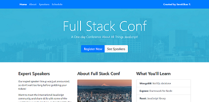 Bootstrap 4.1 page screenshot